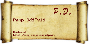 Papp Dávid névjegykártya